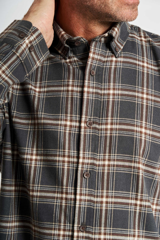 Flannel Skjorte 'Aage' - Dark Grey Check