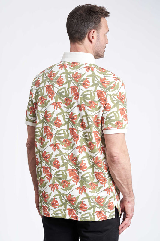 Polo Pique 'Feifer' - Off White / AOP