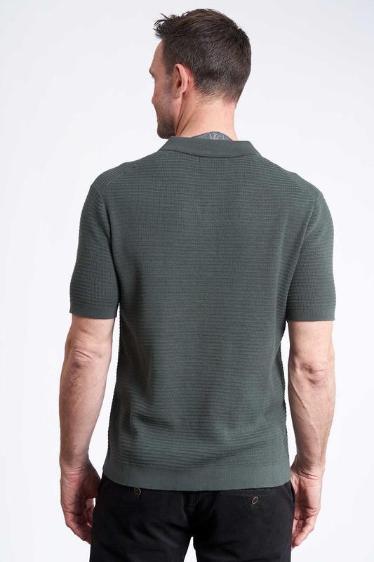 Strikket Polo 'Jesper' - Army, Structure