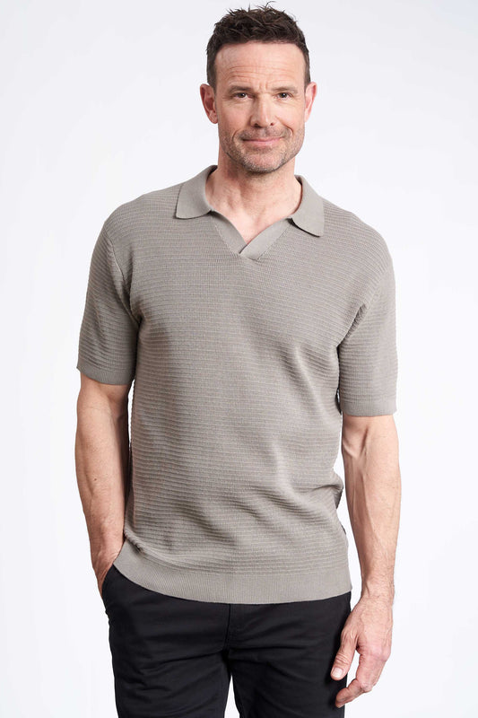 Strikket Polo 'Jesper' - Grey, Structure