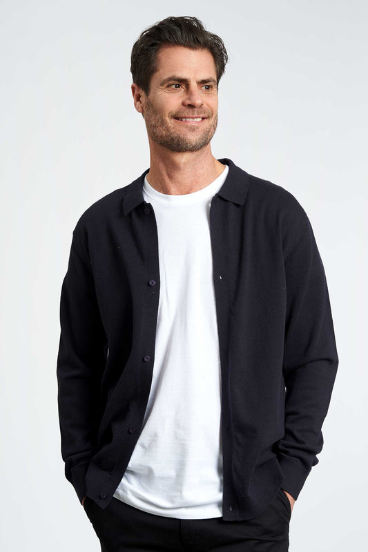 Strikket Cardigan 'Gadstrup C' - Dark Navy