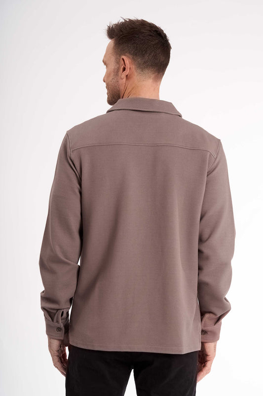 Stretch Overshirt 'Hundborg' - Caffe Latte Mix