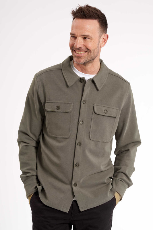 Stretch Overshirt 'Hundborg' - Dusty Green Mix