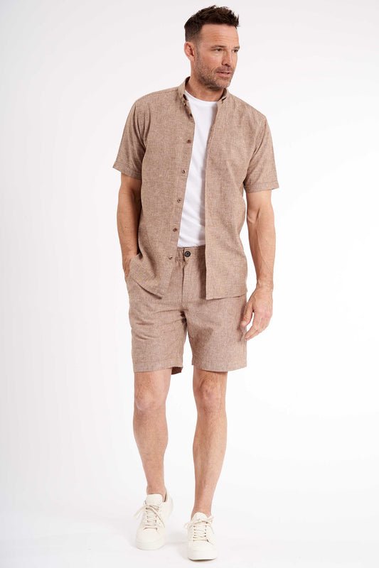 Shorts Hørmix 'Sigurd' - Coffee Melange