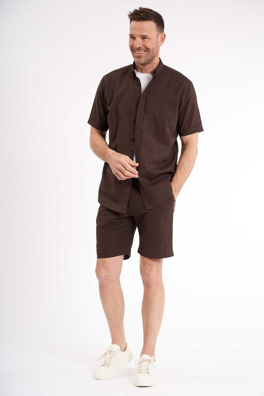 Shorts Hørmix 'Sigurd' - Brown