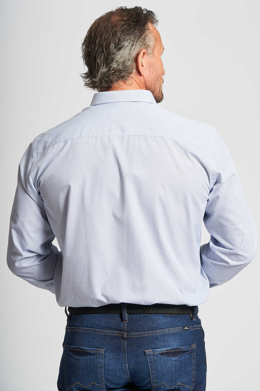 Basic Skjorte 'Adam' - Light Blue Print