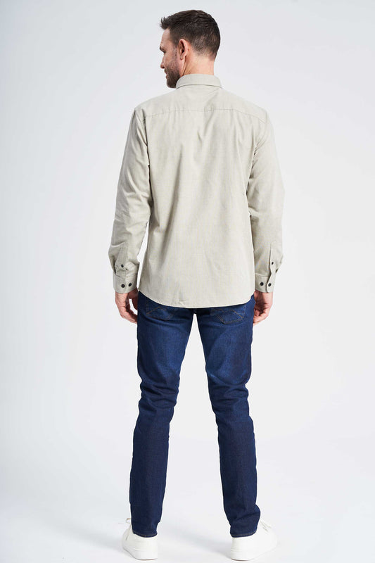 Fil-á-Fil Skjorte 'Arthur' - Sand/Black