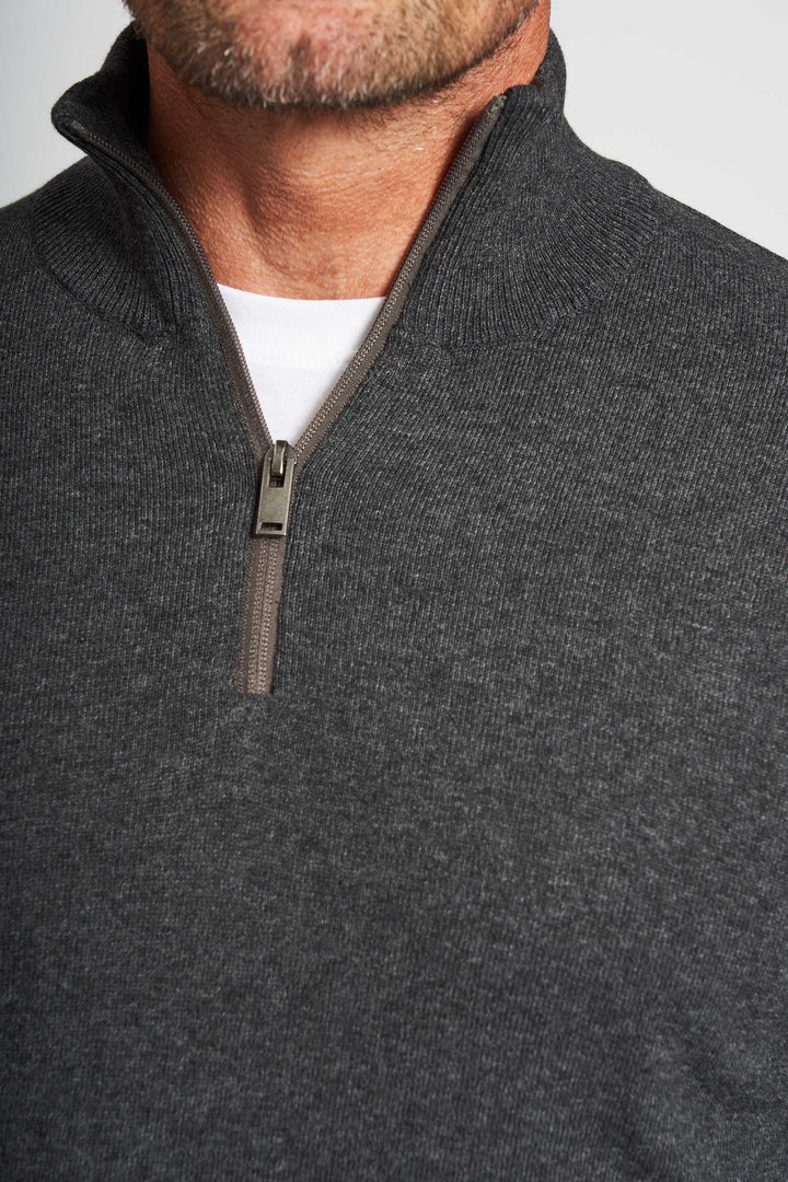 Half Zip Strik 'Vejby' - Dark Grey Melange