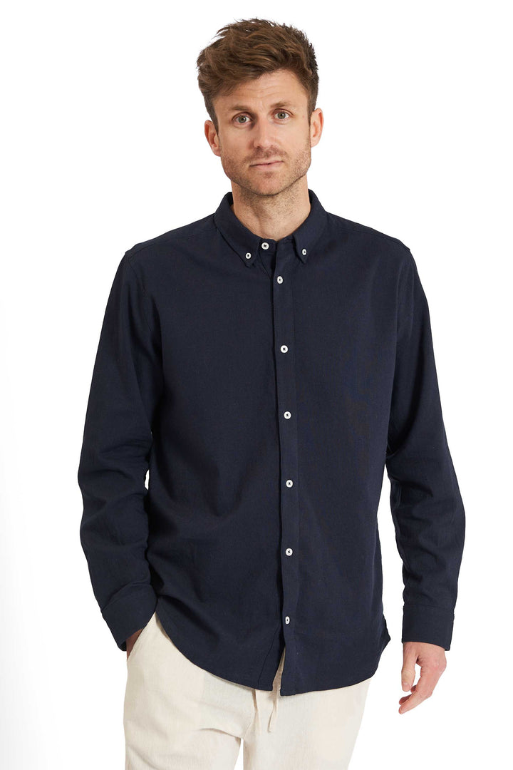 Hør Skjorte 'Hurup' - Navy