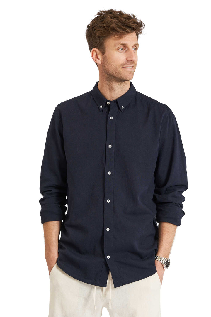 Hør Skjorte 'Hurup' - Navy