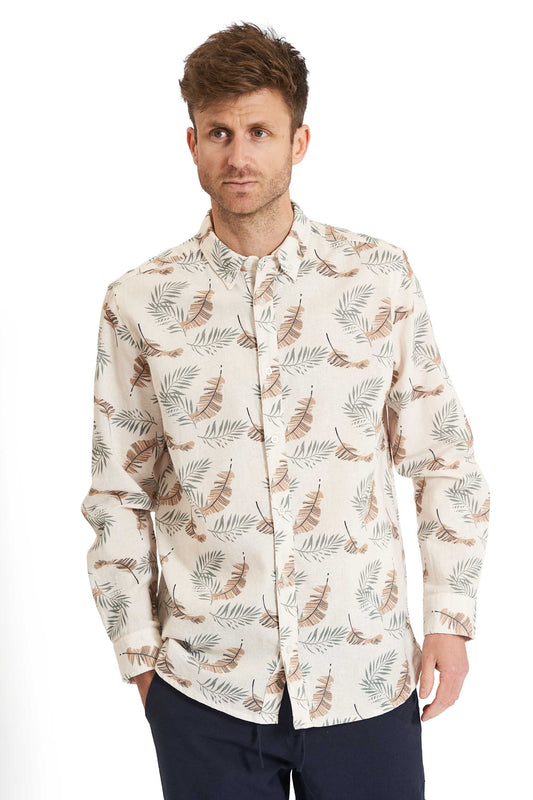 Skjorte m. Hør 'Hurup' - AOP 1