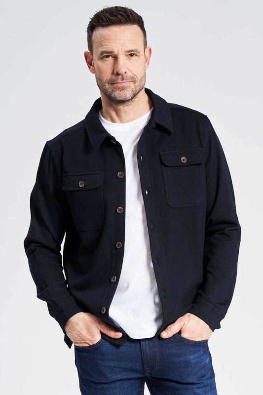 Stretch Overshirt 'Hundborg' - Dark Navy Mix