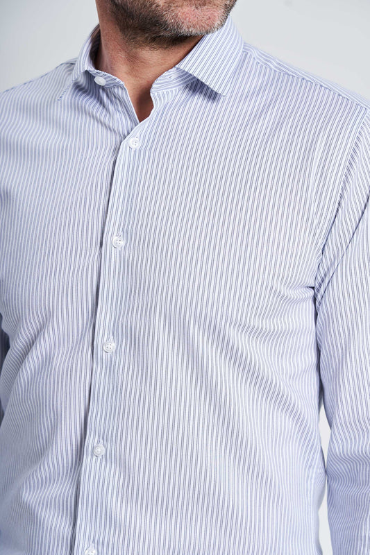 Strygefri Skjorte 'Andreas' - Navy Striped