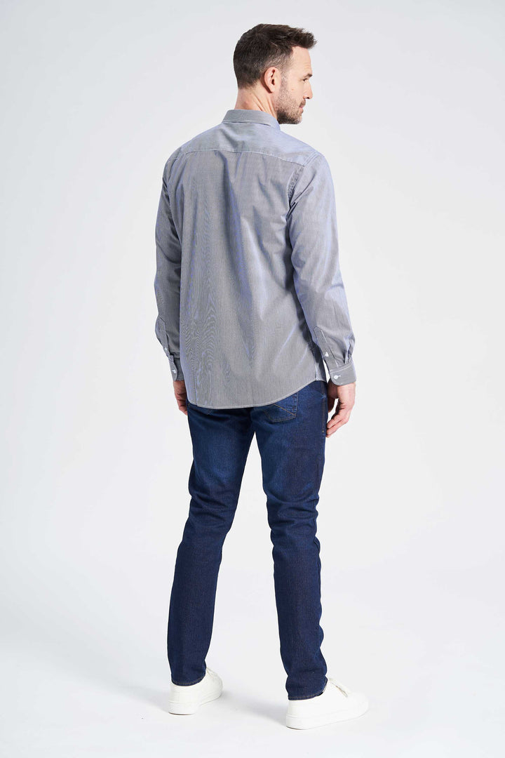 Skjorte 'Varde' - Striped Navy