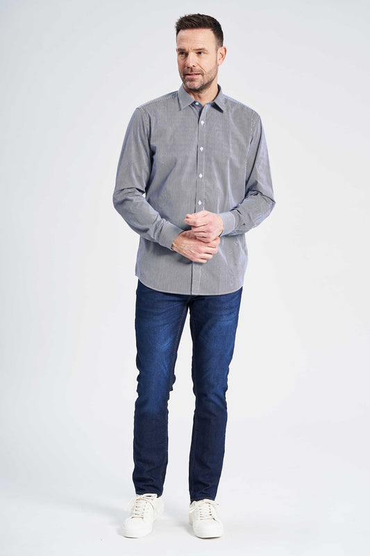 Skjorte 'Varde' - Striped Navy