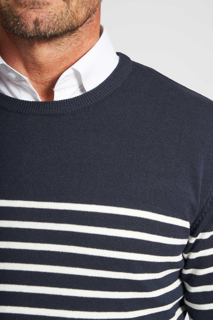 Pullover Strik 'Nyrup' - Dark Navy/Unbleached