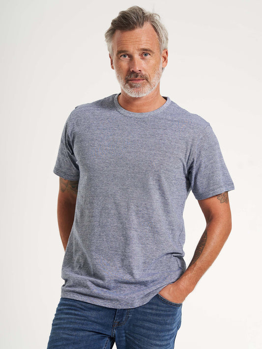 Basic herre t-shirt melange blå