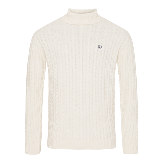 Rullekrave Kabel Striktrøje Gjern - Unbleached
