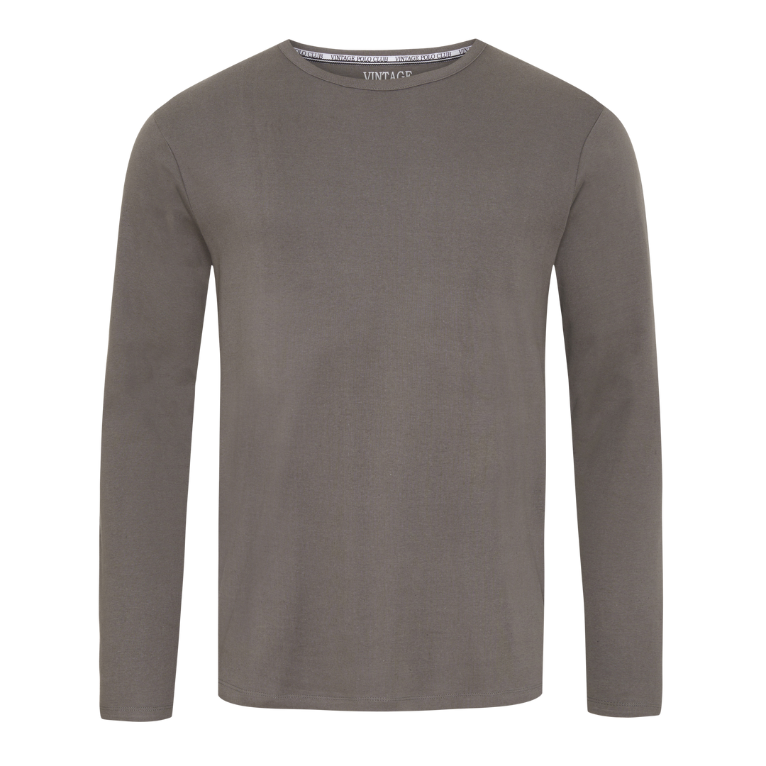 Langærmet T-shirt 'Lejre' - Dusty Stone Grey