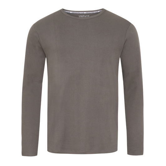 Langærmet T-shirt 'Lejre' - Dusty Stone Grey