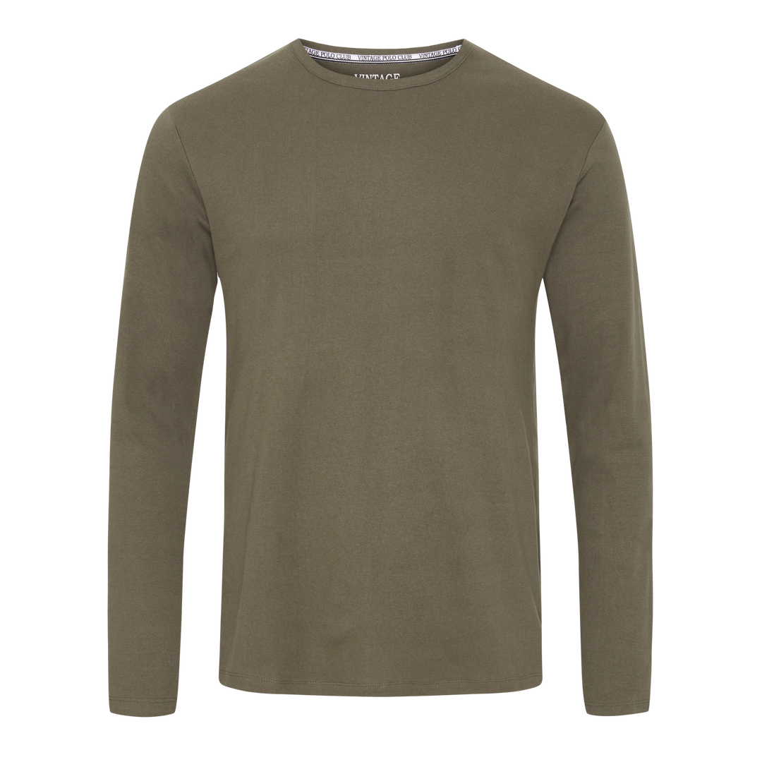 Langærmet T-shirt 'Lejre' - Army