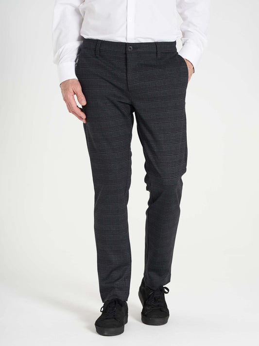 Performance pants herre mørkegrå med tern