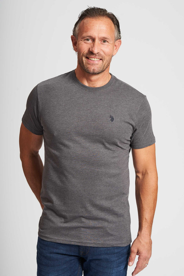 Logo T-shirt 'Arjun' - Medium Grey Melange