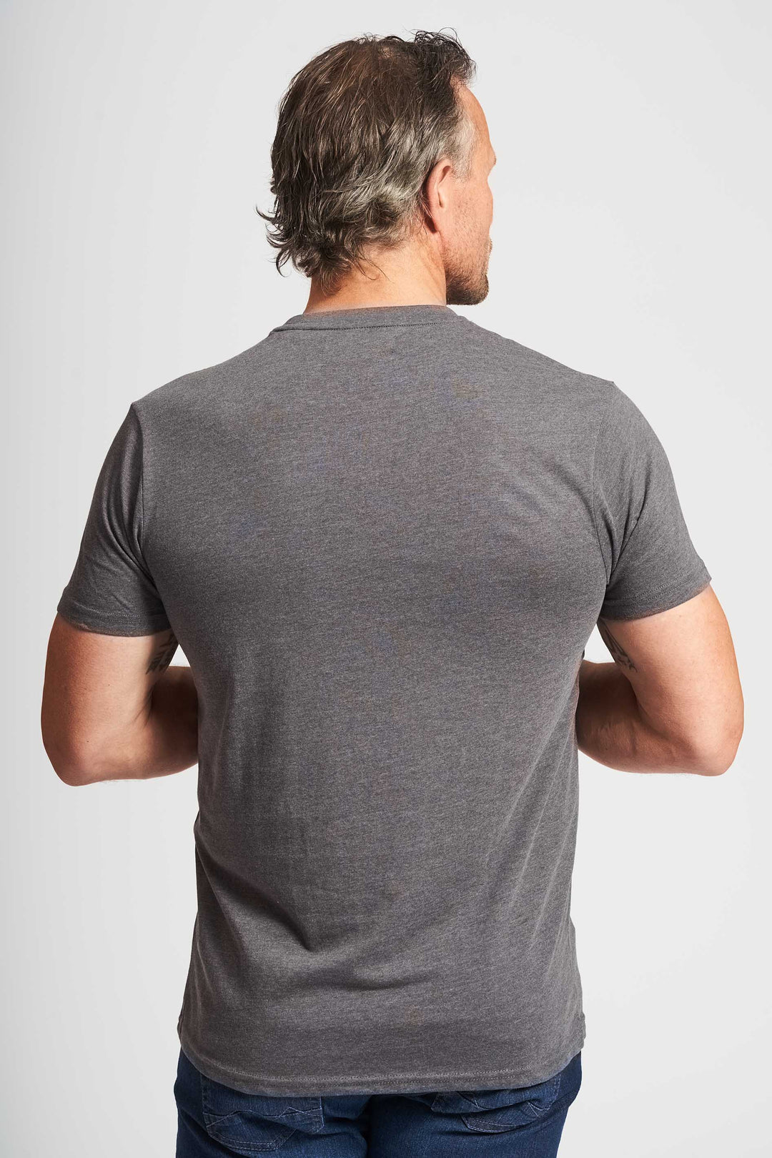 Logo T-shirt 'Arjun' - Medium Grey Melange