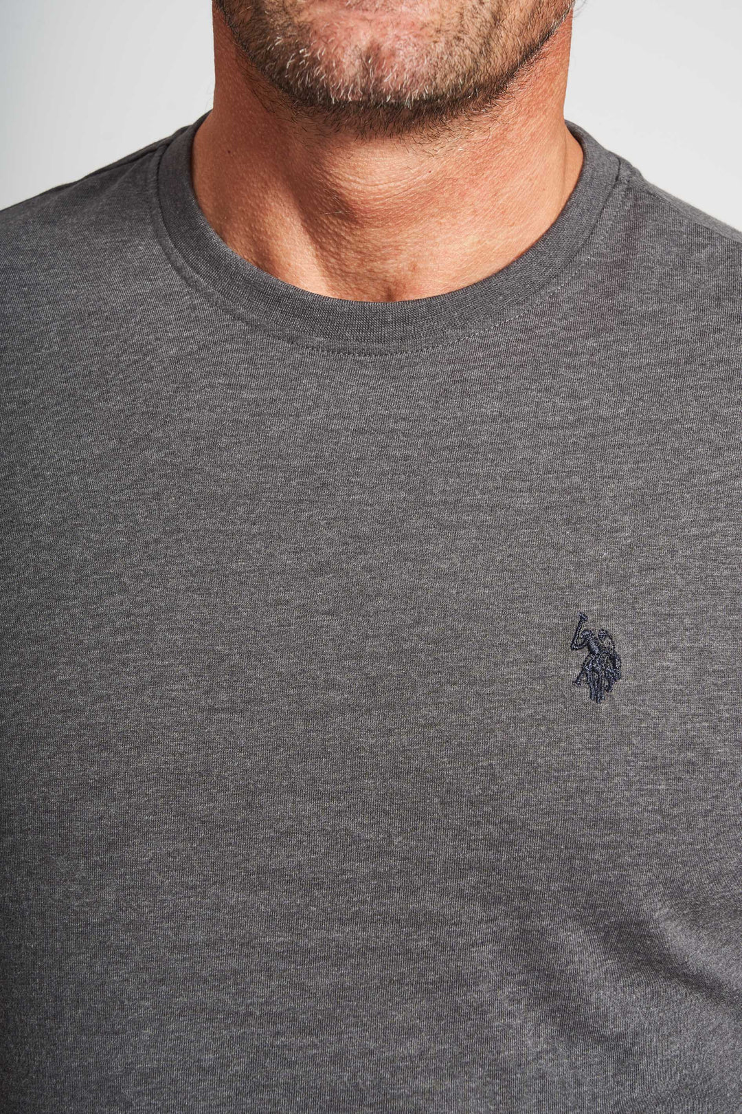 Logo T-shirt 'Arjun' - Medium Grey Melange
