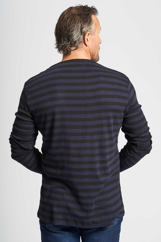 Langærmet T-shirt 'Lejre' - Black/Dark Navy