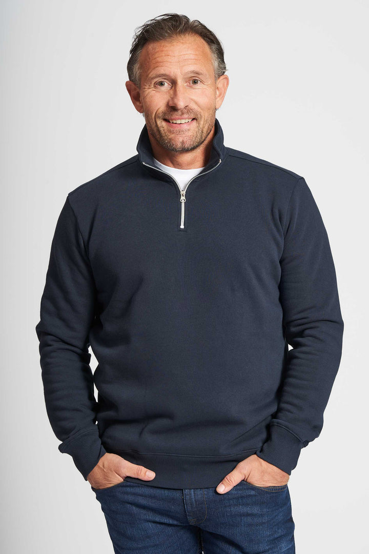 Sweat Half Zip 'Thy' - Dk. Navy