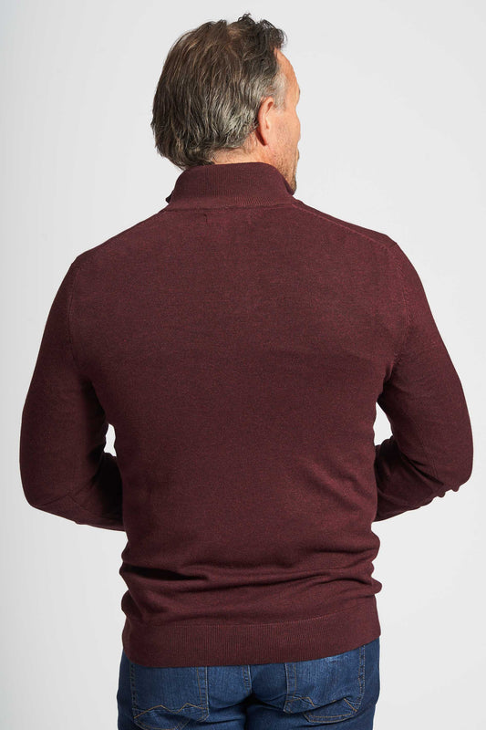 Halfzip Strik 'Mathias' - Deep Wine Melange