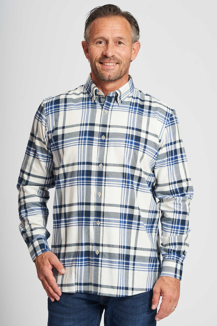 Flannel Skjorte  'Aage' - Off White Check