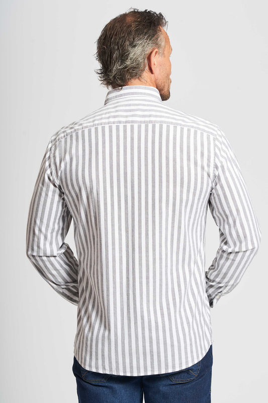 Oxford Skjorte 'Aabjørn' - Dark Olive/White Block