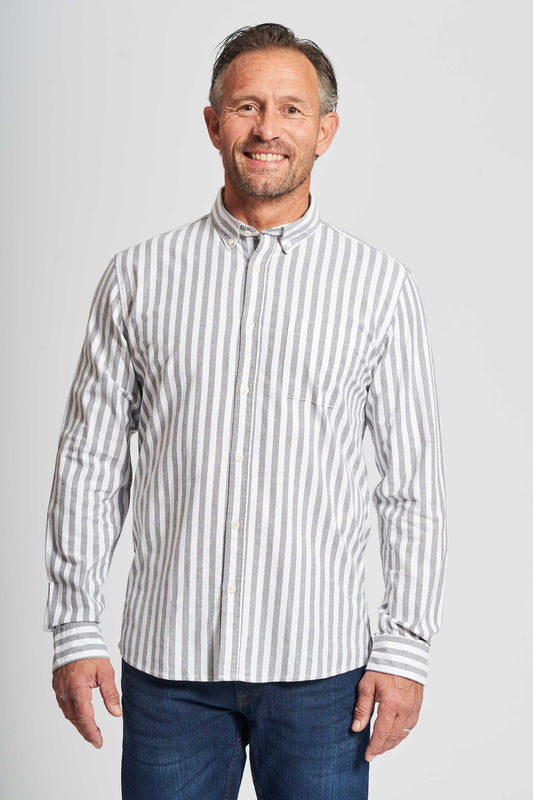 Oxford Skjorte 'Aabjørn' - Dark Olive/White Block