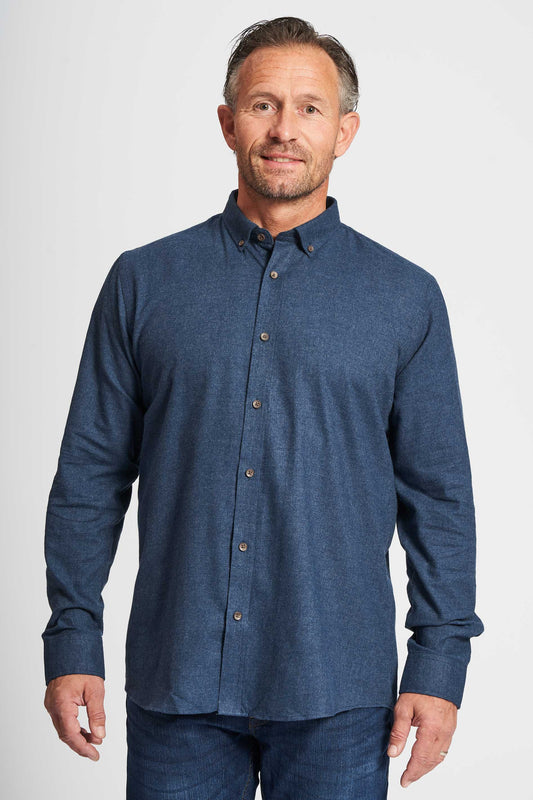 Flannel Skjorte  'Aage' - Blue Melange