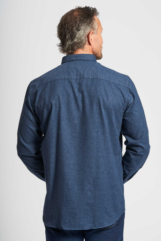 Flannel Skjorte  'Aage' - Blue Melange