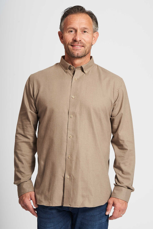Flannel Skjorte  'Aage' - Sand Melange