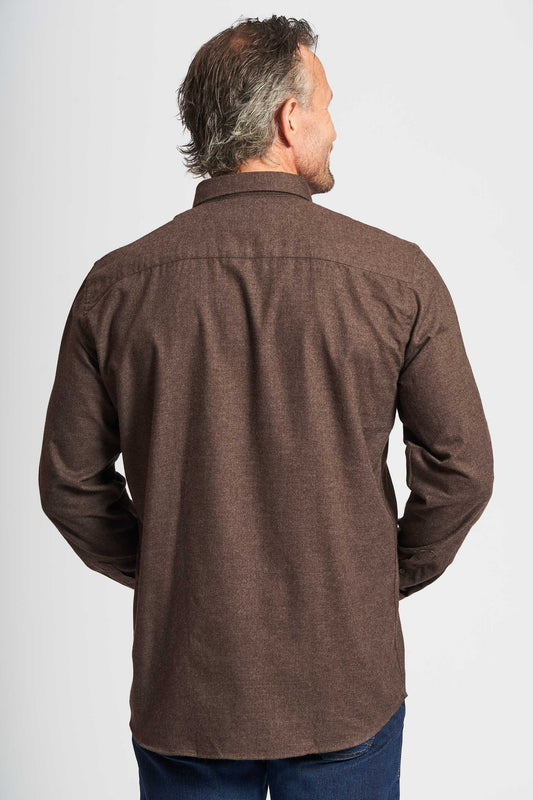 Flannel Skjorte  'Aage' - Brown Melange