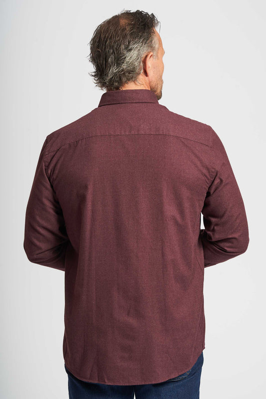 Flannel Skjorte  'Aage' - Bordeaux Melange