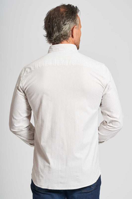 Oxford Skjorte 'Aabjørn' - Sand/White Pin