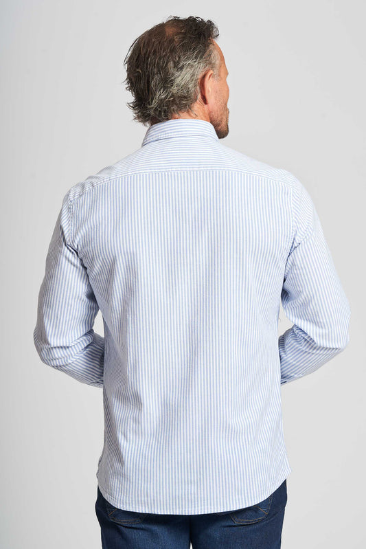 Oxford Skjorte 'Aabjørn' - Light Blue/White Pin