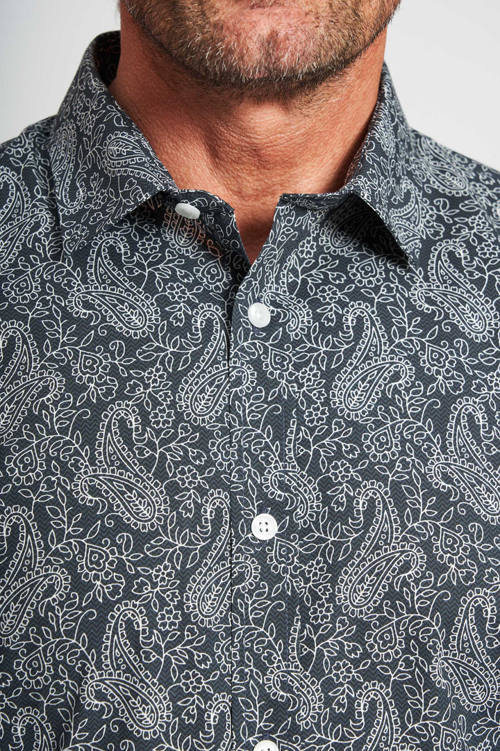 Printet Skjorte 'Albert' - Navy Paisley