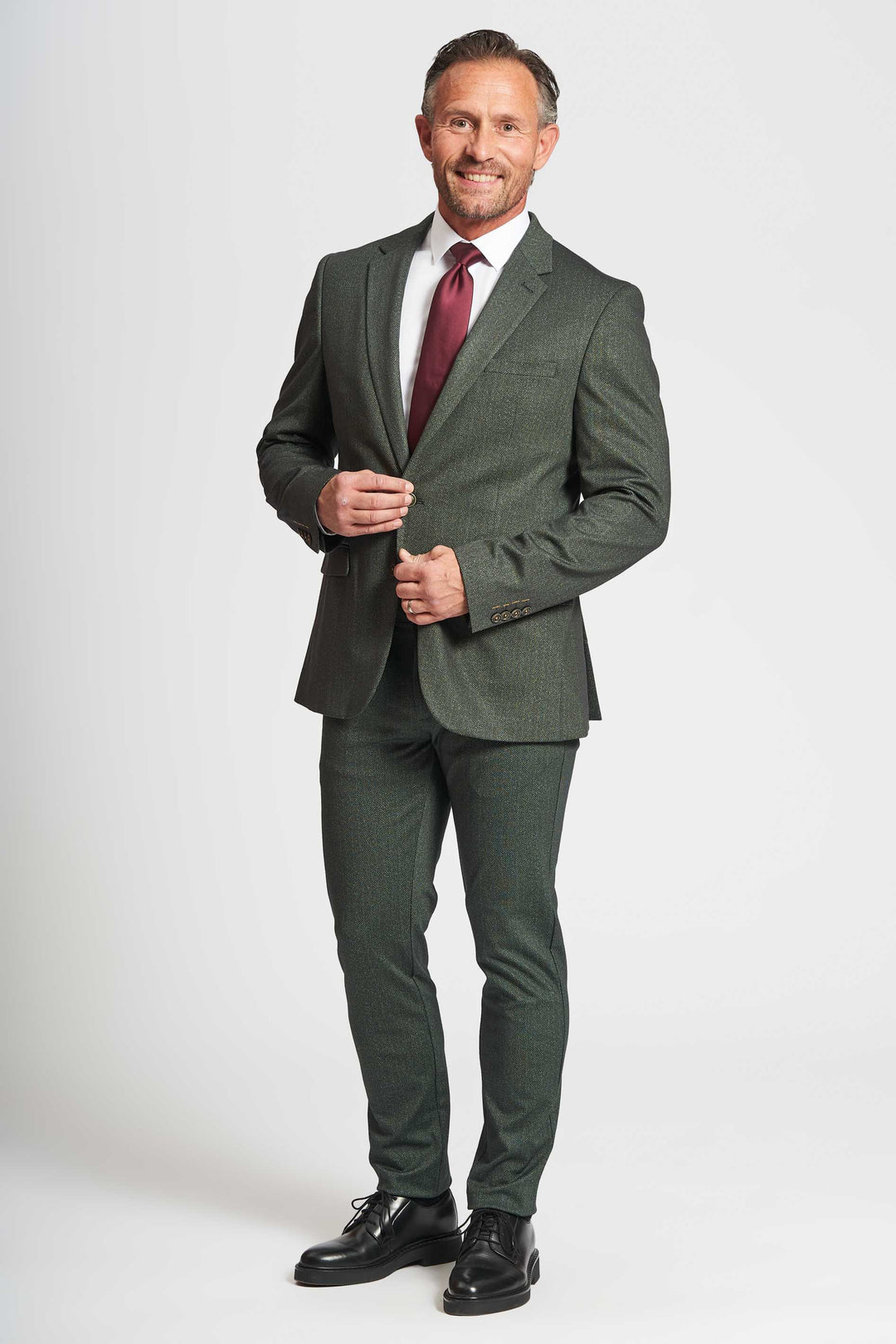 Performance Blazer '1038' - Green Herringbone