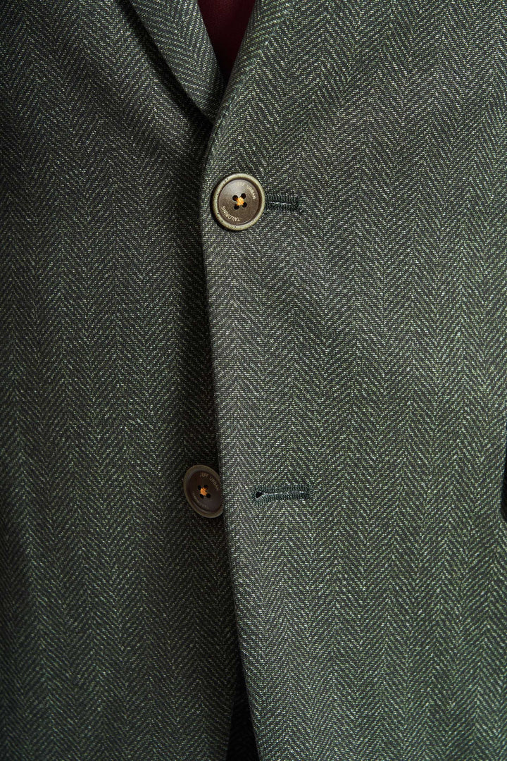 Performance Blazer '1038' - Green Herringbone