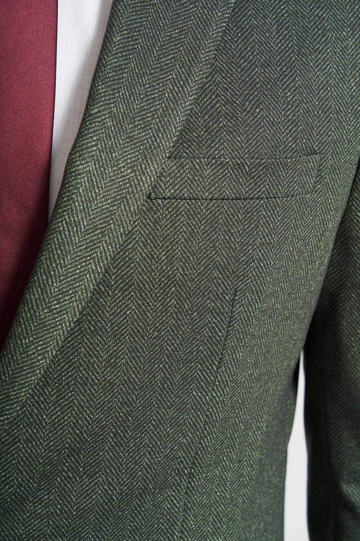 Performance Blazer '1038' - Green Herringbone