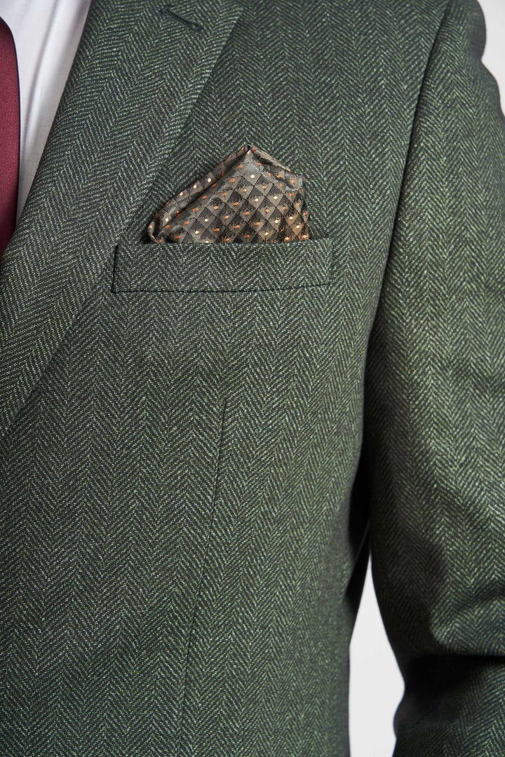 Performance Blazer '1038' - Green Herringbone