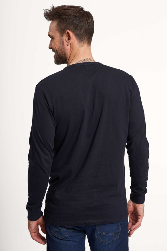 Grandad T-shirt 'Ebeltoft' - Dark Navy