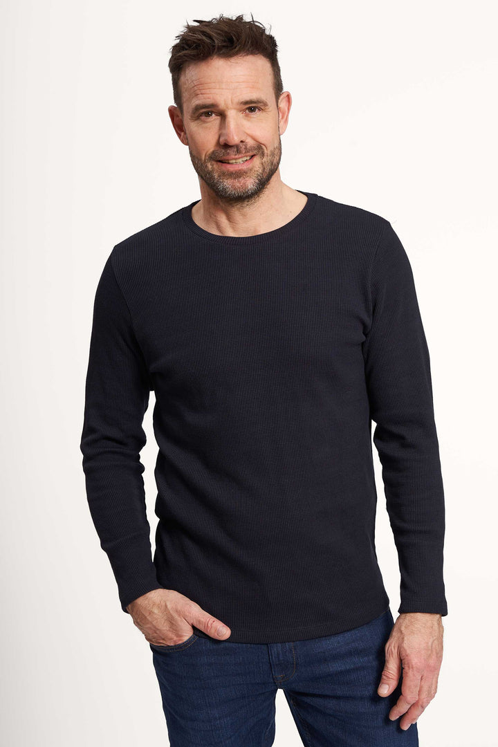 Vaffel Sweatshirt 'Dalmose' - Dk. Navy