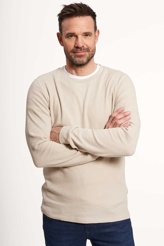 Vaffel Sweat 'Asnaes' - Sand Melange